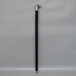 Jalutuskepp, puidust kepp, buldogi k&auml;epide, must ja h&otilde;bedane Designer Handmade