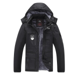 Winter Plus Velvet Thickening Couple Cotton - Polsterdatud jope Tuulekindel pluss Suurus Soe jope 8XL black