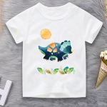 Armsad dino/dinosauruse loomaprinteriga naljakad T-s&auml;rgid Laste T-s&auml;rgid Suvine topp 2-14a poistele Riided Valged Graafilised Laste T-s&auml;rgid Kingitus 2T(90cm)