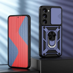 KEYSION P&otilde;rutuskindel &uuml;mbris Samsung S24 Ultra 5G S23 FE 5G liugkaamera objektiivi kaitser&otilde;nga telefoni kate jaoks Galaxy S23 Ultra 5G for Galaxy S24 punane