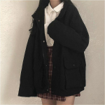 Basic jakid Naiste kevadised pikkade varrukatega naisteriided lahtised BF Harajuku Chic Students T&auml;iesti sobiv uus mood Cargo Solid Pocket S must