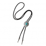 Retro kampsun kaelakee l&auml;&auml;ne kauboi stiilis kampsun kett nikerdatud kunstt&uuml;rkiissinine pannal kunstnahast pikk kaelakee sinine