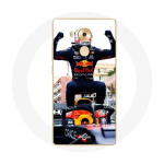 Huawei Mate 8 vormel 1 Max Verstappeni F1 v&otilde;idus&otilde;itja &uuml;mbris, must punane ja kollane