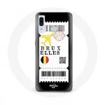 Coque pour Samsung Galaxy A20e Billet d'avion Bruxelles Belgique