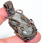 Natural Stingray Coral Gemstone Handmade Copper Wire Wrap Pendant 2.36 q6j60