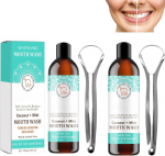 Kookosm&uuml;ndi suuvesi, suuvesi, kookose suuvesi, valgendav suuvesi, keelekaabitsa suuvee komplekt 2set