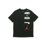 Air Jordan Logo Prindiga Spordis&auml;rk &Uuml;mmarguse Kaelusega L&uuml;hikeste Varrukatega Meeste Topid Must CZ8403-010 L