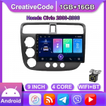 9-tollise Android-autoraadio Honda Civic 2000- 2006 jaoks Auto multimeedia videopleier Autostuudio Raadio GPS-navigatsioon WIFI 1+16GB
