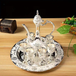 8 tk Vintage Metallist T&uuml;rgi Kohvipoti Komplekt T&uuml;rgi Teekomplekt 6 tk Luksusliku Tassi & K&auml;sit&ouml;&ouml;na Valmistatud Teelauaga Teekann Tee Zamzam Kohvi Veini Ja Muu Serveerimiseks Me