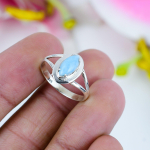 Natural Republic Larimar Gemstone 925 Tahke Sterling H&otilde;bedast Kingituss&otilde;rmus S.12 q7J15 gray