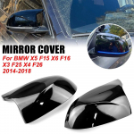 For BMW X3 X4 X5 X6 2014 2015 2016 2017 2018 Rear View Side Mirror Cover F25 F26 F15 F16 Carbon fiber pattern Accessories piano black