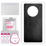 apgo Protective Skin Sticker for the back compatible with Huawei Mate 40E 4G, Wrap Film, Foil, Vinyl - Pattern Black Leather