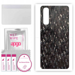 apgo Protective Skin Sticker for the back compatible with Oppo Reno3 Pro 5G, Wrap Film, Foil, Vinyl - Pattern Carbon Black Pixel