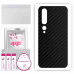 apgo Protective Skin Sticker for the back compatible with Xiaomi Mi 10 Pro 5G, Wrap Film, Foil, Vinyl - Pattern Carbon Black
