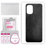 apgo Protective Skin Sticker for the back compatible with Nokia C31, Wrap Film, Foil, Vinyl - Pattern Black Leather