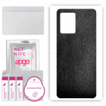 apgo Protective Skin Sticker for the back compatible with Blackview A53 Pro, Wrap Film, Foil, Vinyl - Pattern Black Leather