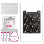 apgo Protective Skin Sticker for the back compatible with Apple iPad Wi-Fi + 3G, Wrap Film, Foil, Vinyl - Pattern Carbon Black Pixel