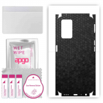 apgo Protective Skin Sticker for the back+sides compatible with Oppo K10, Full Wrap Film, Foil, Vinyl - Pattern Black Honeycomb