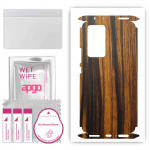 apgo Protective Skin Sticker for the back+sides compatible with Xiaomi 12 Pro, Full Wrap Film, Foil, Vinyl - Pattern Tigerwood