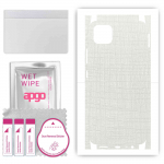 apgo Protective Skin Sticker for the back+sides compatible with Realme C11, Full Wrap Film, Foil, Vinyl - Pattern White Fabric