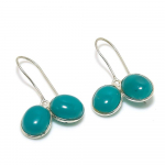 Natural Green Onyx Gemstone Handmade 925 Sterling Silver Earring 1.18 r6w28