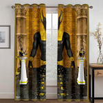 Luksuslikud kardinad elutuppa magamistuppa Egiptus Hierogl&uuml;&uuml;fid Vanad logograafilised detailid ja t&auml;hestikulised elemendid Aknakatted Avaleht W50H130(CM)x2&Hook