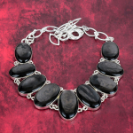 Naturaalne must obsidiaan kaelakee, v&auml;&auml;riskivist ehted, 925 prooviga t&auml;issterlingh&otilde;bedast kaelakee, reguleeritav k&auml;sitsi valmistatud ketiga kaelakee, kingitus naisele, ehted Adjustable with 18 inches must