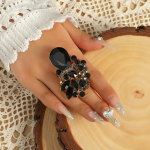 Uued luksuslikud suurte lilledega s&otilde;rmused naistele Liialdatud Statement ehted kristallist s&otilde;rmes&otilde;rmused pruudi pulmapeo ehted Anel Kingitused resizable