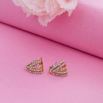Estele Gold Plated Crystal Line Half huggie Earrings for Girl's