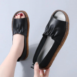 Naiste pehmest nahast sandaalid Oxfordi pehme p&otilde;hjaga libisemisvastane kalasuu &otilde;&otilde;nes disain Lameda tallaga nahast kingad T&ouml;&ouml;jalatsid Lihtne ja vabaaja stiil 35 valge