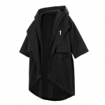 Jiye Heavy Industry Uue Kolledži Stiilis Keskmise Varrukaga Tuulejope Meeste Vabaaja Kapuutsiga Keskmise Pikkusega Mantel Trendikas L must