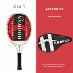 HOOWAN Beyond Kevlar Yellow Beach Tennisereket Kevlar Carbon Fiber 3K Professional 22mm pehme EVA s&uuml;damikuga kare pind koos kaanega 2 in 1