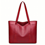 Vintage disainiga kandekott naistele, suure mahutavusega &otilde;lakott, kunstnahast k&auml;ekott t&ouml;&ouml;tamiseks, ostlemine, reisimine punane