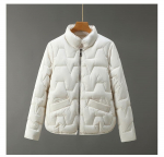 Naiste talvine pesapalli&uuml;likond Slim Fit avar paksendatud puuvillast polsterdatud jope M valge