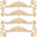 8 tk Puidust aplikatsioonid, dekoratiivsed puidust aplikatsioonid ja m&ouml;&ouml;bliplaadid Puidust nikerdatud onlayd Aplikatsioonid, isetegemise dekoratiivsed puiduaplikatsioonid