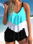2024. aasta uus suvine naiste tavaline Tankini rannakomplekt Monokini ujumisriided ujumisriided, kaheosalised ujumisriided, moeprint Tankin L