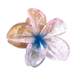 Naiste lillekujuline juukseklamber, l&auml;bipaistev juukseklamber, tagumine juuksen&otilde;el, plastist materjal, tugeva haardega juukseklambriga juukseklamber sinine