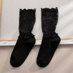 Kuumad naiste pitssokid Retro seksikad v&otilde;rksukad &Otilde;&otilde;nsad hingavad puuvillased sokid Mood Naljakad sokid Naistele Lolita Armsad Sokid One Size valge