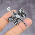 Rainbow Moonstone Gemstone 925 Sterling Silver Jewelry Pendant 2.21 w9h33