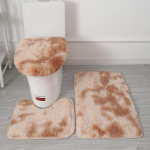 3 tk vannivaipade komplekt, libisemiskindel vannitoavaip, tualeti U-kujuline matt, tualettruumi kaane kattepadi, vannitoa sisustus, du&scaron;ikardinate komplektid vannituppa 3 piece set kaamel