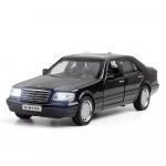 1/32 Classic Benz S-W140 sulamist survevalatud automudel M&auml;nguasjad Metallkerega Kummist Rehvid S&otilde;idukid, millel on helivalgustusega uksed avatavad kingituste jaoks poiss must