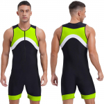 Meeste ujumistrikoo &uuml;hes t&uuml;kis jumpsuit Shorty wetsuit ujumiskost&uuml;&uuml;m Sportlik ujumisriided M fluorestseeruv roheline v&auml;rv