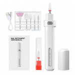 Professionaalne k&uuml;&uuml;nepoleerimismasina elektriline lihvimismasina komplekt k&uuml;&uuml;ntele Kaasaskantav USB-k&uuml;&uuml;netrell 3-k&auml;igulise reguleeritava kiirusega vahetatavate peadega prožektoriga valge