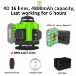 CLUBIONA 16 rida Professionaalne Laser Level &Uuml;liv&otilde;imsad rohelised jooned liitiumioonakuga kaugjuhtimispuldi pulsirežiim T&ouml;&ouml;riistad