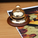 12,7 cm messingist elegantne hotellikell, lilleehted, kellukell, laud, Art Deco stiilis kellukell kontori kingiidee vastuv&otilde;tukell