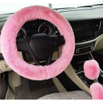 Auto rooliratta kate Car Decor Comfort Faux Wool roosa