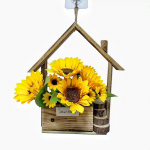 Rippuvad puidust ripatsid Aken Sein Uks Aed Sisehoovi Lillekorvi kaunistused