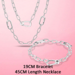 925 h&otilde;bedased naiste ehtekomplektid, klambriga kaelakee kett Link Me k&auml;ev&otilde;ru naiste ehete komplektid naistele moek&otilde;rvar&otilde;ngad ehted h&otilde;be