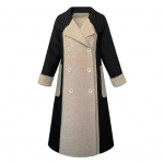 Naiste talvemantel, lahtik&auml;iv kraega taskud, kontrastv&auml;rvi, kaherealine, v&ouml;&ouml;ga lahtiselt liibuv mantel Termiline pikkade varrukatega reisimine ja reisimine M kaamel