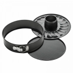 Koogivormide komplekt, 3-osaline s&uuml;sinikterasest mittekleepuv lame / r&otilde;ngasp&otilde;hjaga k&uuml;psetusvormi vorm 24cm